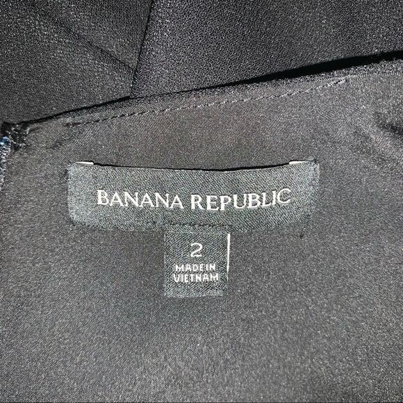 Banana Republic Women Dress Black Sleeveless Size 2 asymmetrical flare - Picture 7 of 9